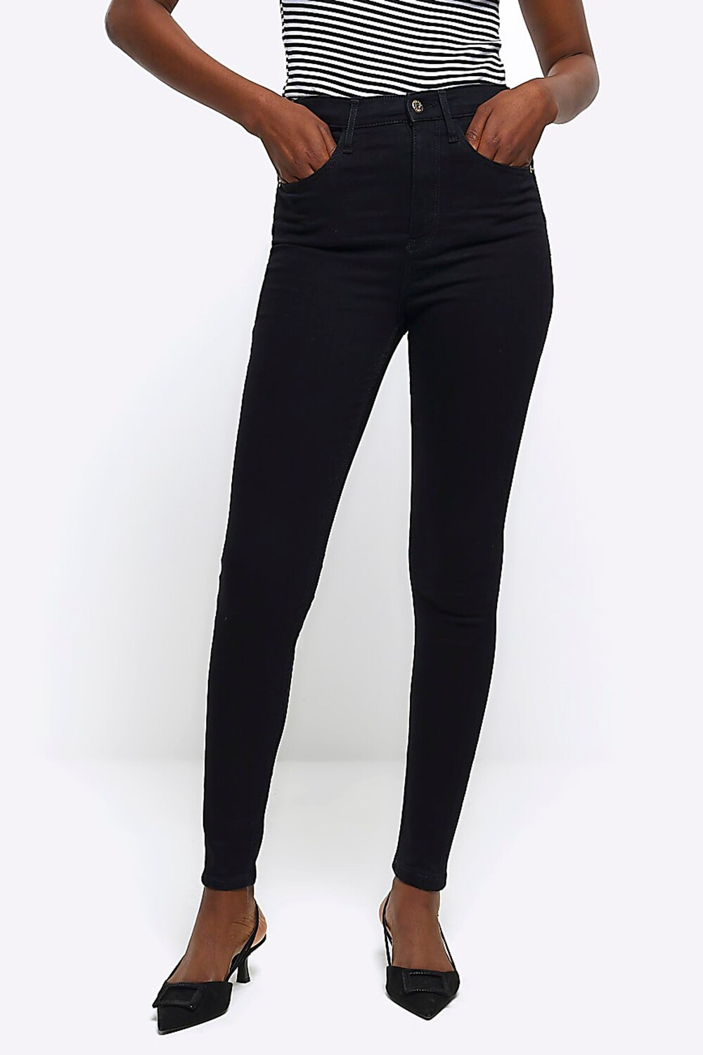 Узкие джинсы с завышенной талией River Island, черный
Узкие джинсы с завышенной талией River Island, черный