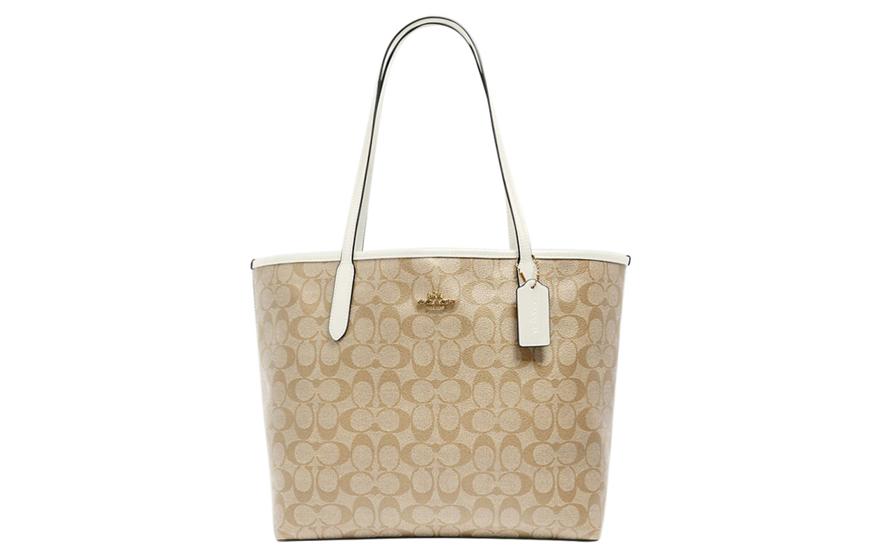 COACH Городская монограмма Сумка-тоут из холста Женская Хаки Белый
COACH Городская монограмма Сумка-тоут из холста Женская Хаки Белый