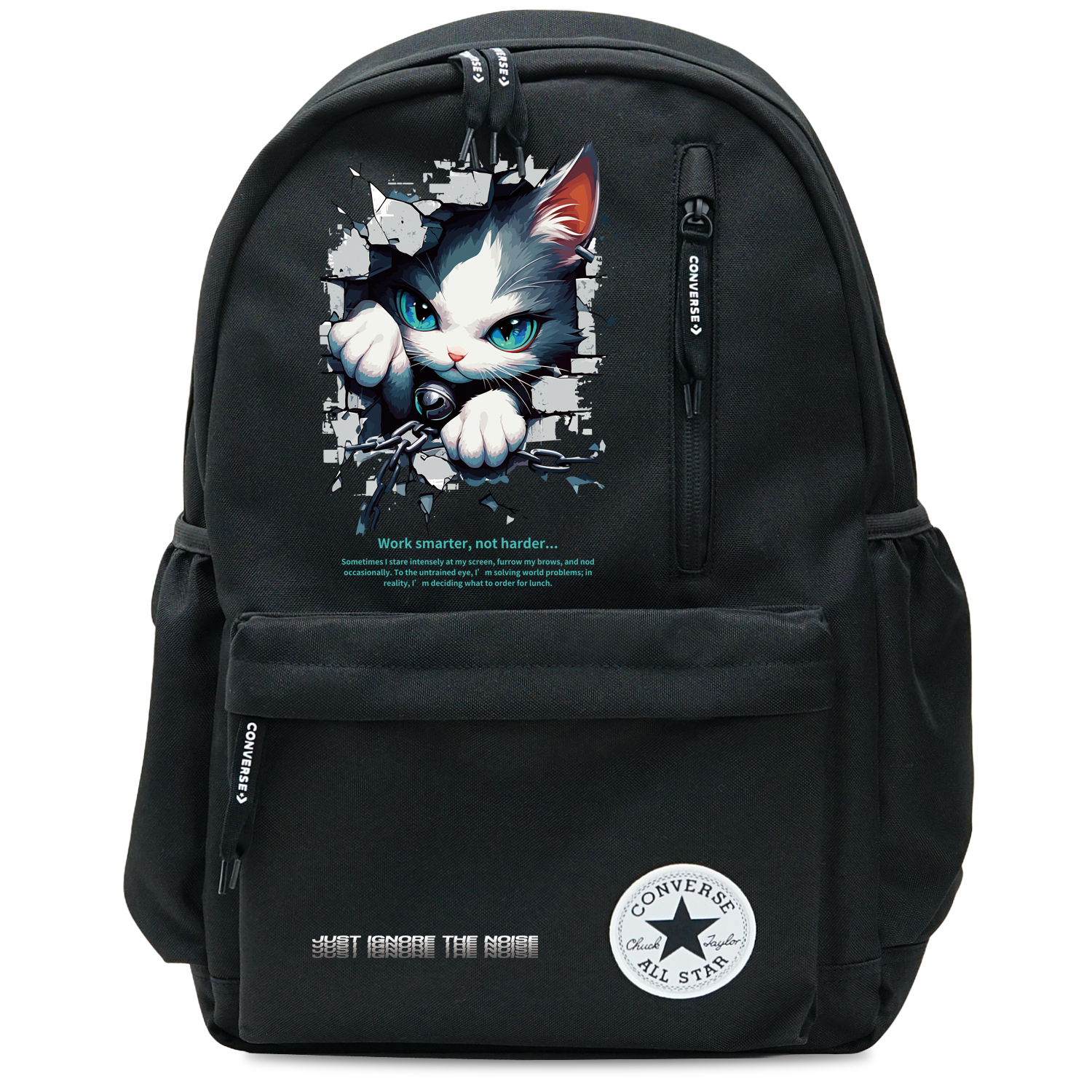 Converse Полиэстеровый рюкзак для студентов среднего размера унисекс черный, Wall-Breaking Cat
Converse Полиэстеровый рюкзак для студентов среднего размера унисекс черный, Wall-Breaking Cat