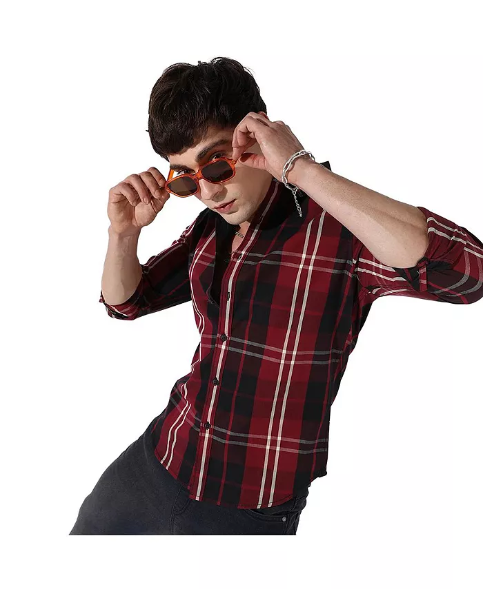 Мужская красная клетчатая хлопковая рубашка Campus Sutra, красный
Мужская красная клетчатая хлопковая рубашка Campus Sutra, красный