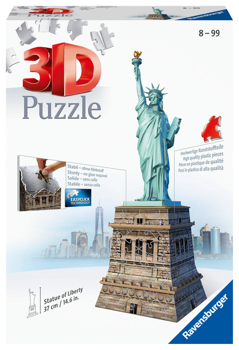 Ravensburger, 3D Пазл, Статуя Свободы, 118 шт.
Ravensburger, 3D Пазл, Статуя Свободы, 118 шт.