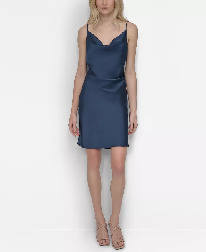 Женское сатиновое платье-комбинация без рукавов с капюшоном DKNY, синий
Женское сатиновое платье-комбинация без рукавов с капюшоном DKNY, синий