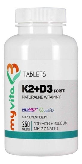 MyVita, Витамин К2 МК-7 + D3 Форте, 250 таблеток Proness
MyVita, Витамин К2 МК-7 + D3 Форте, 250 таблеток Proness
