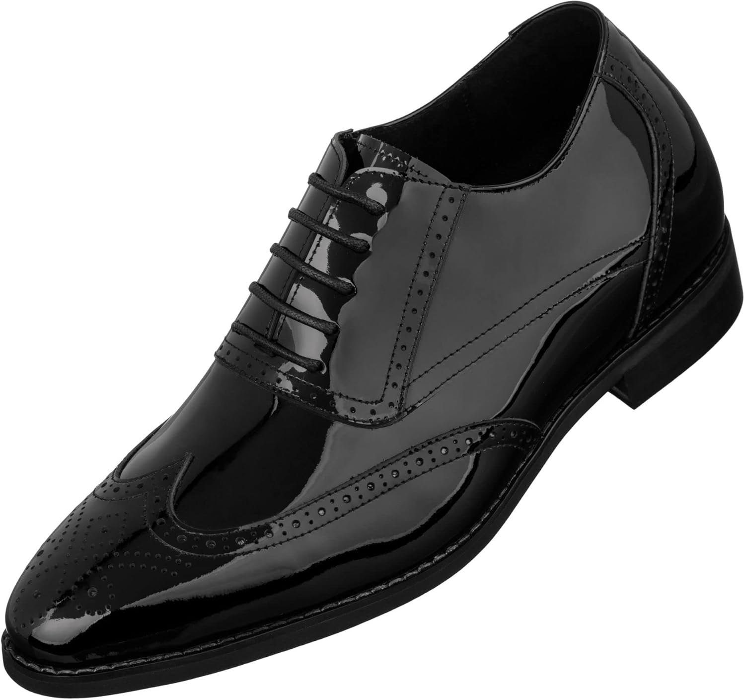 Мужские невидимые обувные вставки для увеличения роста CALTO - Черные лаковые оксфорды с шнуровкой и носком «крыло» - Увеличение роста на 8 см - S1015 - Размер 12 D(M) US
Мужские невидимые обувные вставки для увеличения роста CALTO - Черные лаковые оксфорды с шнуровкой и носком «крыло» - Увеличение роста на 8 см - S1015 - Размер 12 D(M) US