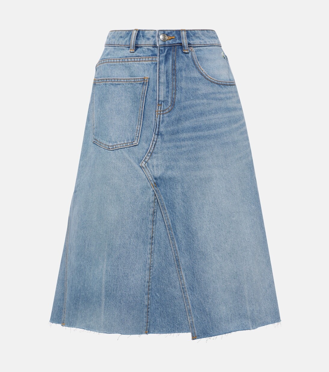 Юбка миди из деконструированного денима Tory Burch, синий
Юбка миди из деконструированного денима Tory Burch, синий