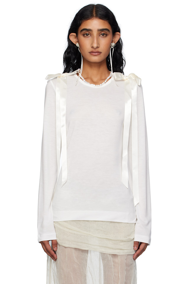 Футболка с длинным рукавом и бантом на спине Simone Rocha, цвет ivory, Бежевый, Футболка с длинным рукавом и бантом на спине Simone Rocha, цвет ivory
Футболка с длинным рукавом и бантом на спине Simone Rocha, цвет ivory, Бежевый, Футболка с длинным рукавом и бантом на спине Simone Rocha, цвет ivory