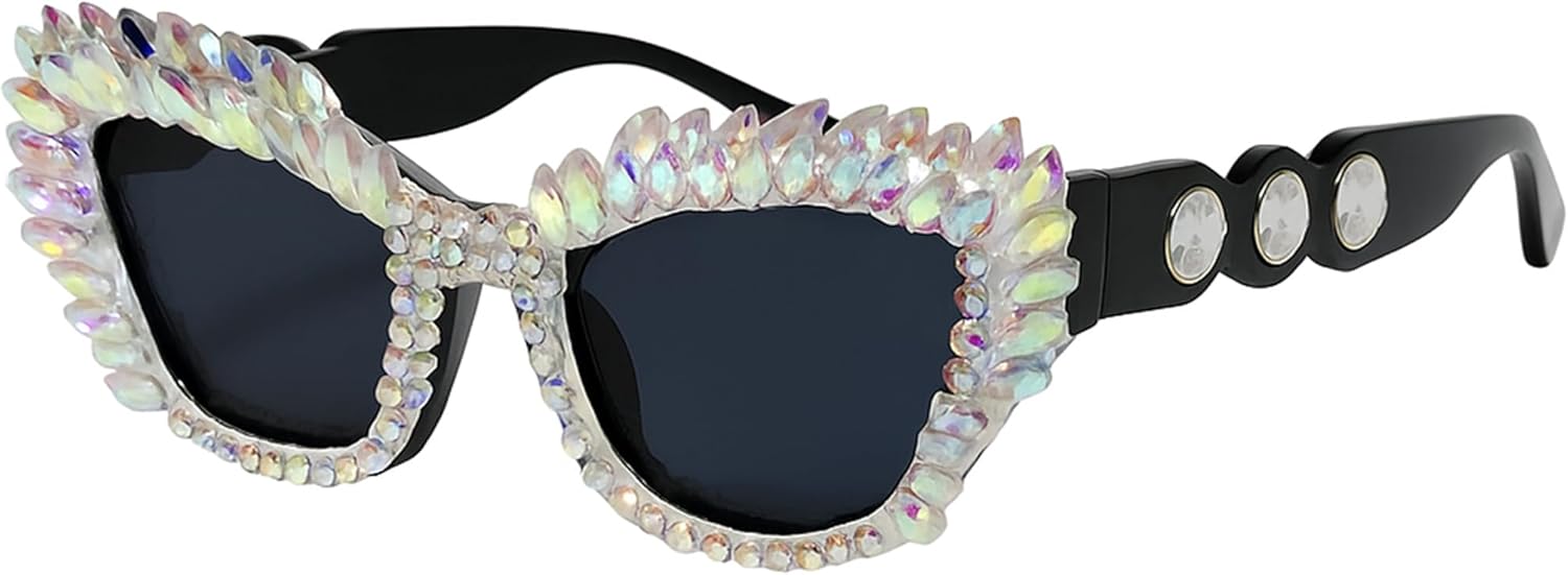 bullabulling Модные солнцезащитные очки с блестками и стразами для женщин и мужчин, модель «кошачий глаз», с эффектом мерцания и кристаллами, с защитой от УФ-излучения, Black/Ab
bullabulling Модные солнцезащитные очки с блестками и стразами для женщин и мужчин, модель «кошачий глаз», с эффектом мерцания и кристаллами, с защитой от УФ-излучения, Black/Ab