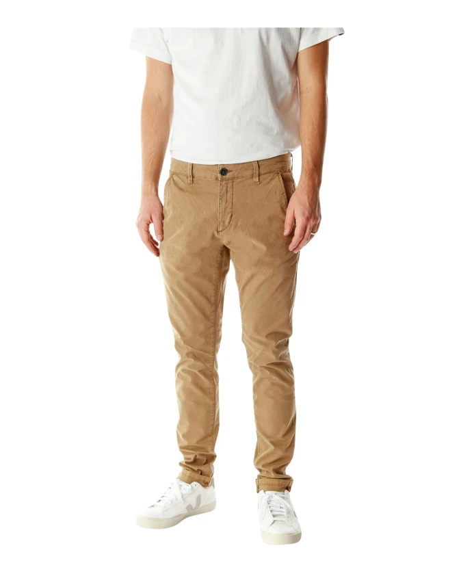 Узкие зауженные брюки чиносы Blue De Gênes, коричневый 
Узкие зауженные брюки чиносы Blue De Gênes, коричневый