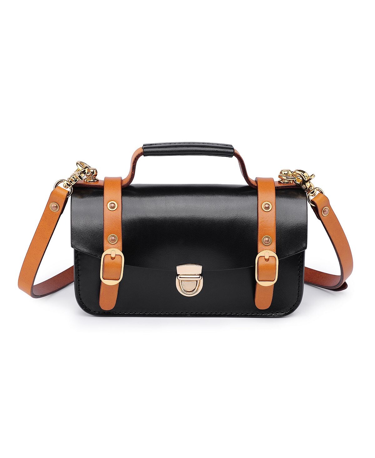 Женская сумка через плечо Snapper из натуральной кожи OLD TREND, черный 
Женская сумка через плечо Snapper из натуральной кожи OLD TREND, черный