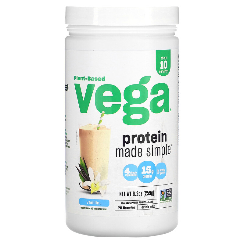 Vega, Plant-Based Protein Made Simple, ваниль, 259 г (9,2 унции)
Vega, Plant-Based Protein Made Simple, ваниль, 259 г (9,2 унции)