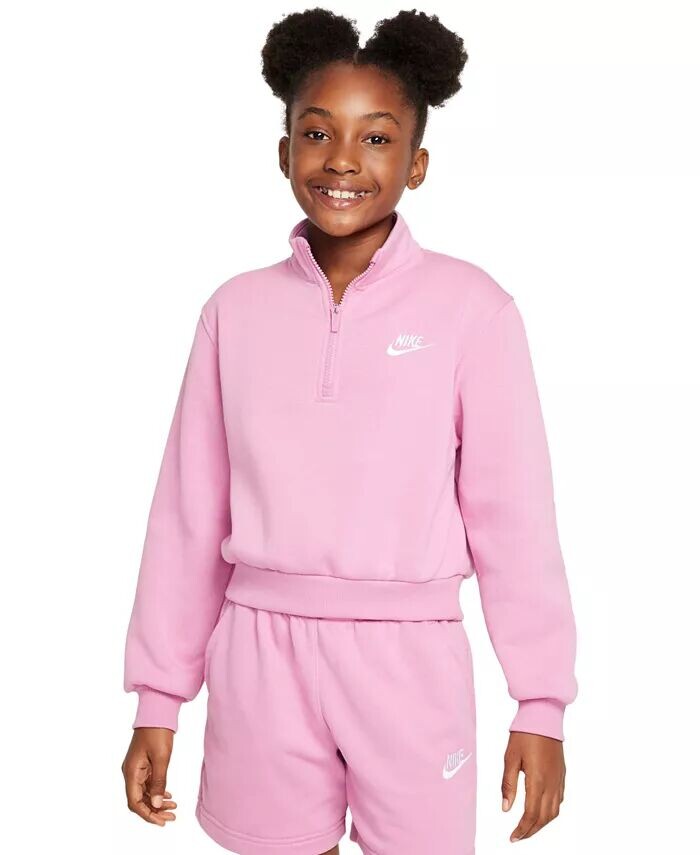 Толстовка Big Girls Sportswear Club из флиса с застежкой-молнией 1/2 Nike, красный
Толстовка Big Girls Sportswear Club из флиса с застежкой-молнией 1/2 Nike, красный