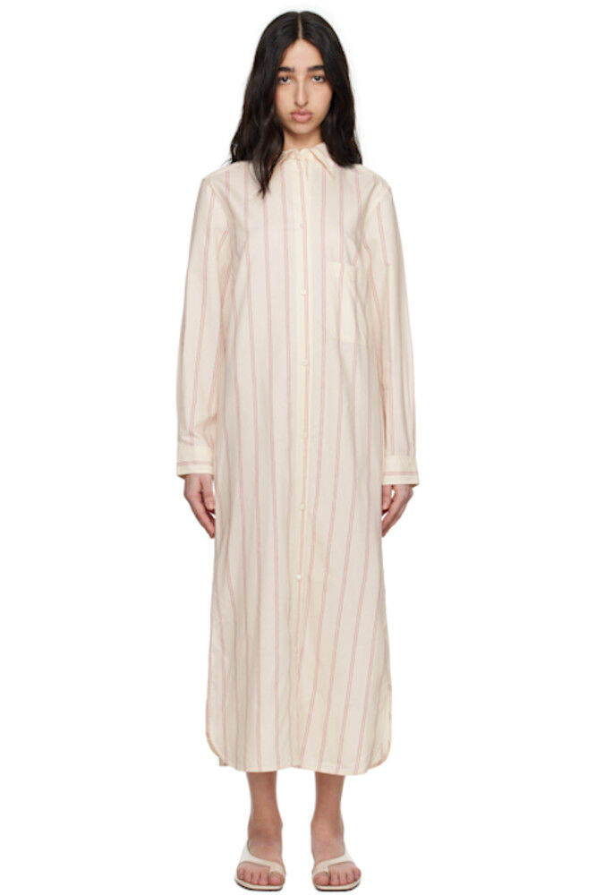 Платье-туника миди в полоску от белого до белого цвета TOTEME
Платье-туника миди в полоску от белого до белого цвета TOTEME