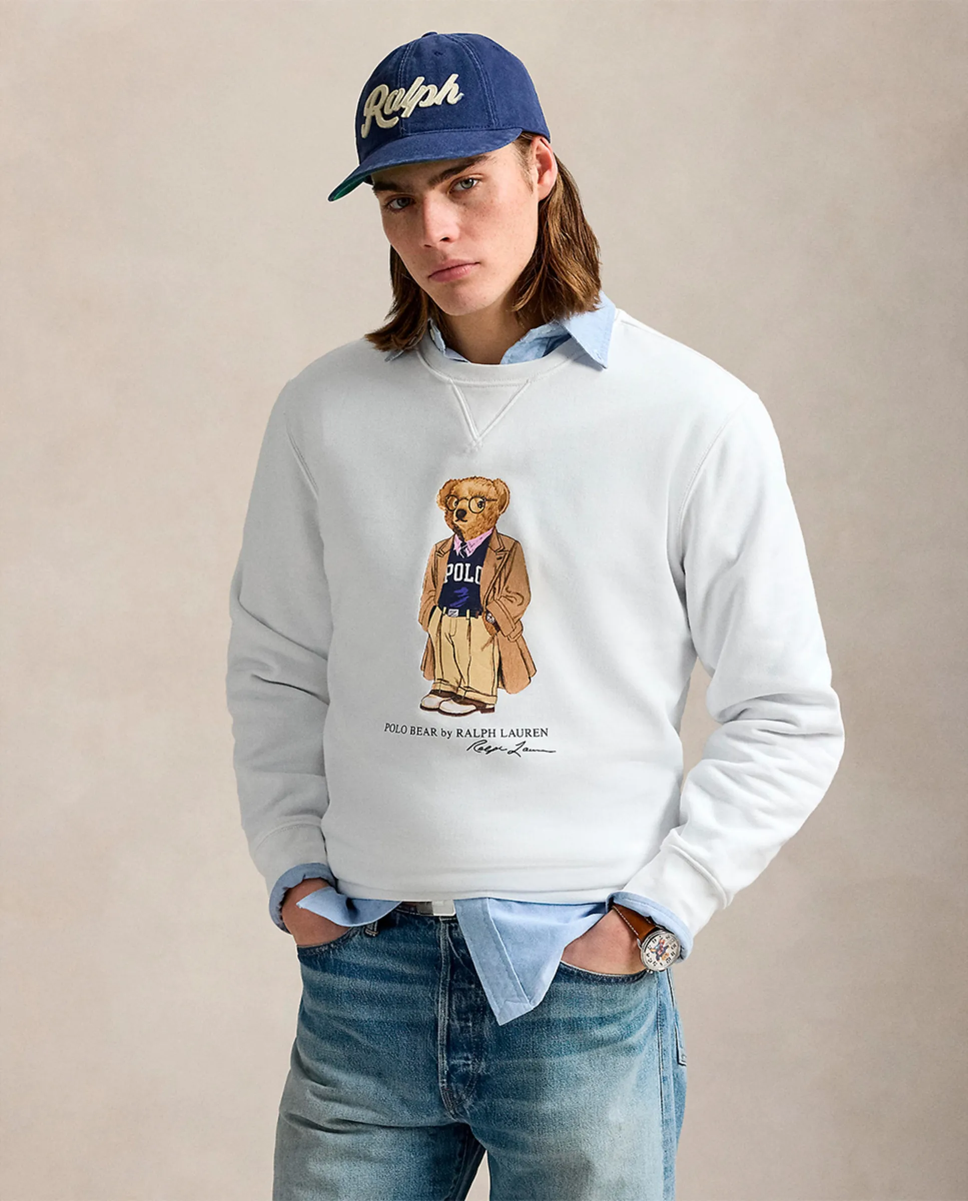 Мужская толстовка из флиса с медведем Polo Polo Ralph Lauren, белый
Мужская толстовка из флиса с медведем Polo Polo Ralph Lauren, белый
