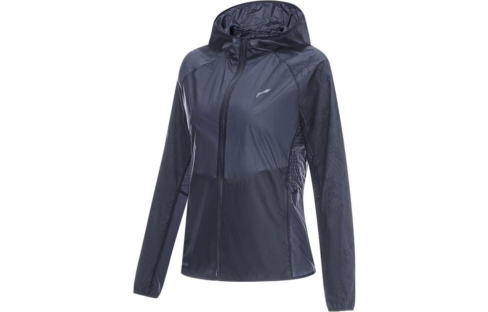 Коллекция для бега, защитная одежда от солнца, женская, холодная, эбонитовая, черная, светоотражающая, серебристая, принт Lining, Черный, Коллекция для бега, защитная одежда от солнца, женская, холодная, эбонитовая, черная, светоотражающая, серебристая, п