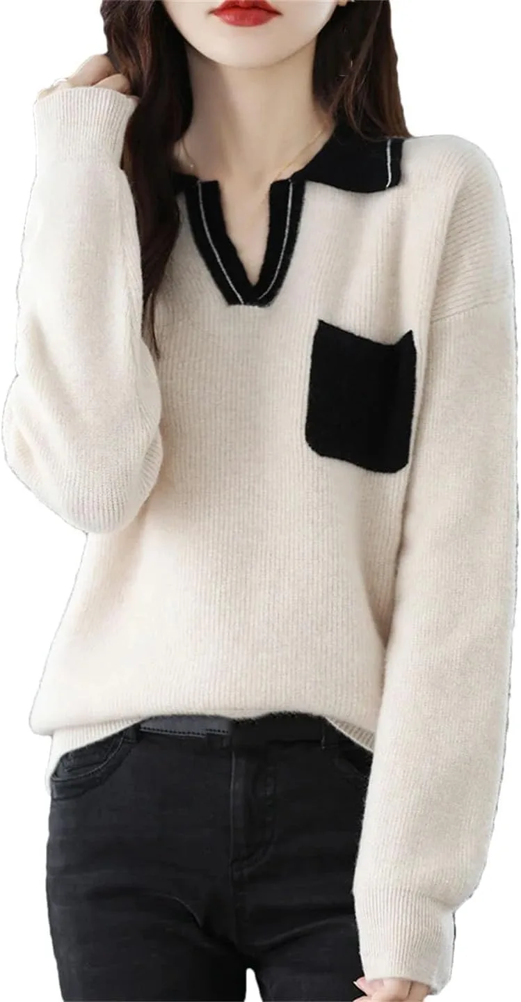 Женский шерстяной свитер-поло с полуворотником, утепленный кашемир
Женский шерстяной свитер-поло с полуворотником, утепленный кашемир