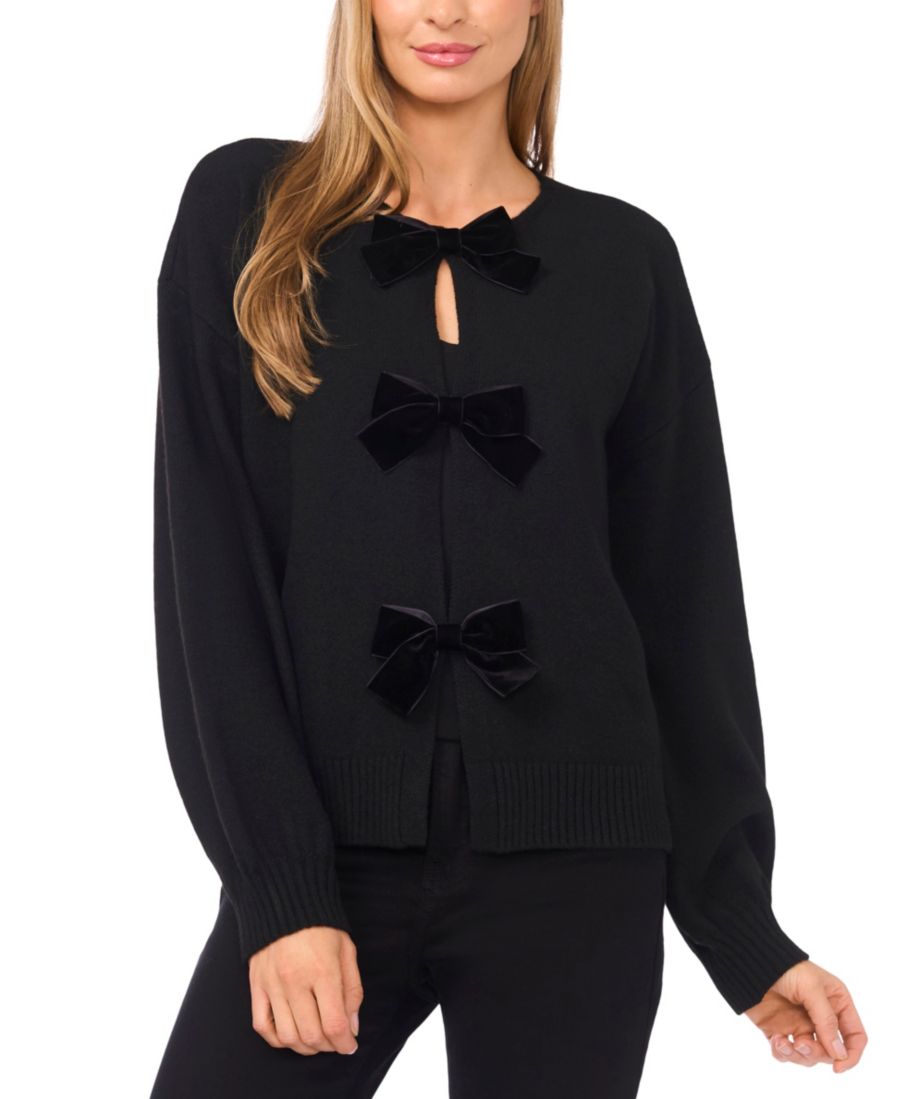 Женский кардиган с бантом CeCe, Rich Black
Женский кардиган с бантом CeCe, Rich Black