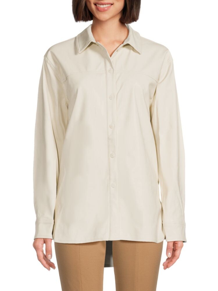 Куртка-рубашка из искусственной кожи Laundry By Shelli Segal, цвет Marshmallow 
Куртка-рубашка из искусственной кожи Laundry By Shelli Segal, цвет Marshmallow