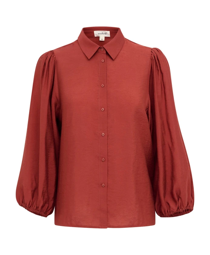 Женственная блузка с пышными рукавами Soaked In Luxury, коричневый
Женственная блузка с пышными рукавами Soaked In Luxury, коричневый