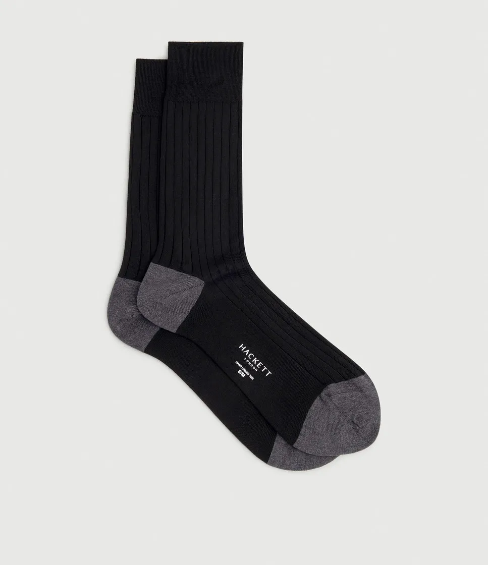 Мужские ребристые носки из мерсеризованного хлопка Hackett, черный/серый
Мужские ребристые носки из мерсеризованного хлопка Hackett, черный/серый