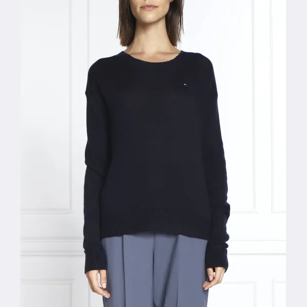 Шерстяной свитер свободного кроя Tommy Hilfiger, черный 
Шерстяной свитер свободного кроя Tommy Hilfiger, черный