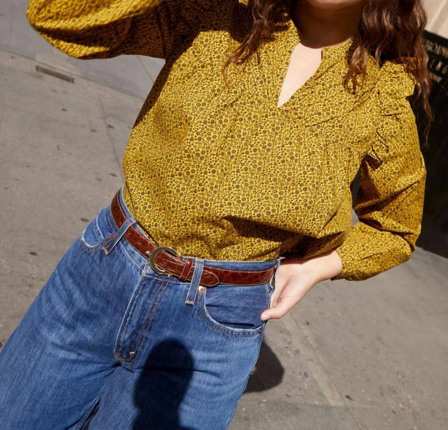 Топ Tilly A Line с оборками в цвете «цитрин» Nation LTD, цвет citrine floral 
Топ Tilly A Line с оборками в цвете «цитрин» Nation LTD, цвет citrine floral