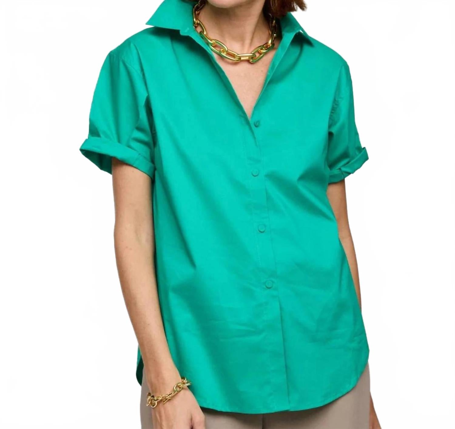 Люси рубашка с коротким рукавом в цвете нефрит Hinson Wu, Jade 
Люси рубашка с коротким рукавом в цвете нефрит Hinson Wu, Jade