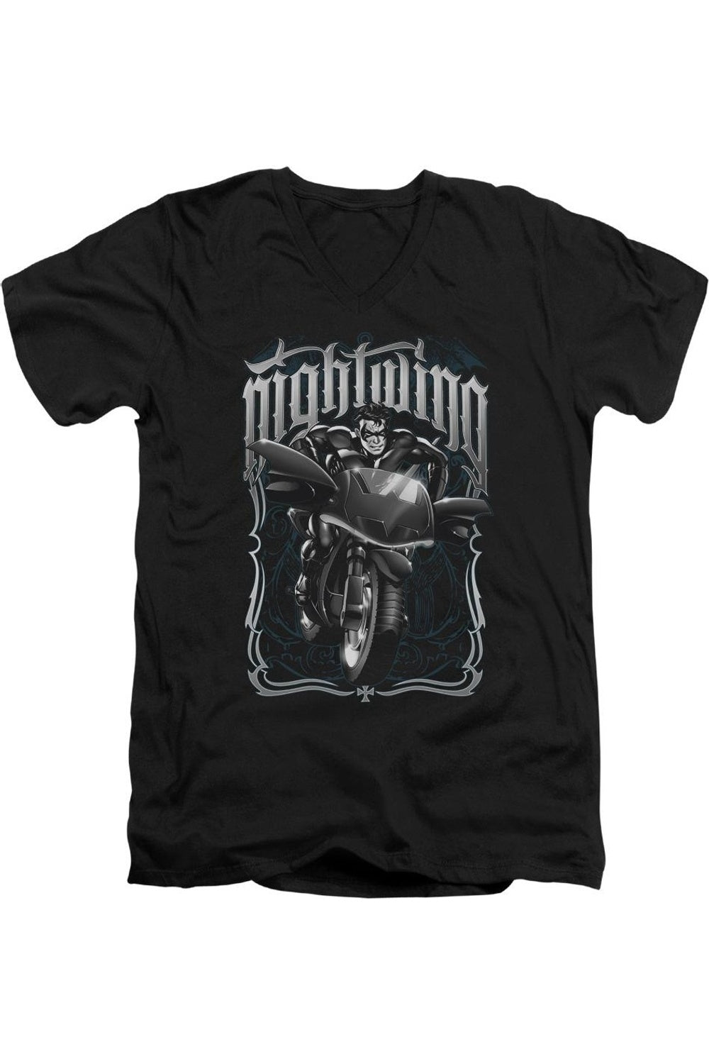 Футболка Batman Nightwing Biker с коротким рукавом и V-образным вырезом для взрослых Gildan, черный
Футболка Batman Nightwing Biker с коротким рукавом и V-образным вырезом для взрослых Gildan, черный