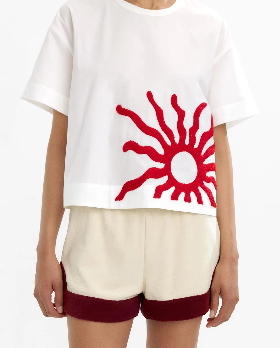 Женская футболка 100% хлопок короткая с коротким рукавом и принтом спереди Parfois, белый
Женская футболка 100% хлопок короткая с коротким рукавом и принтом спереди Parfois, белый