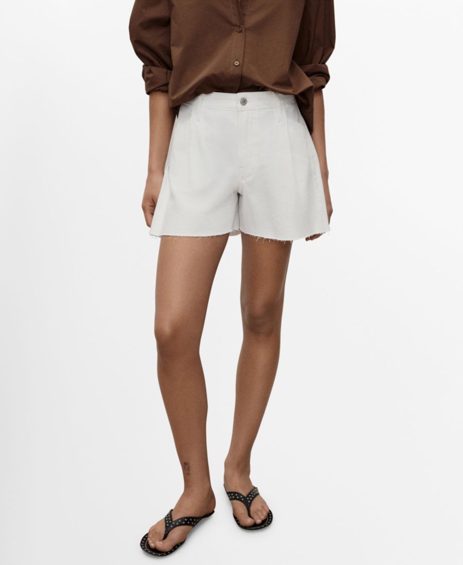 Женские джинсовые шорты с бахромой и складками MANGO, White
Женские джинсовые шорты с бахромой и складками MANGO, White