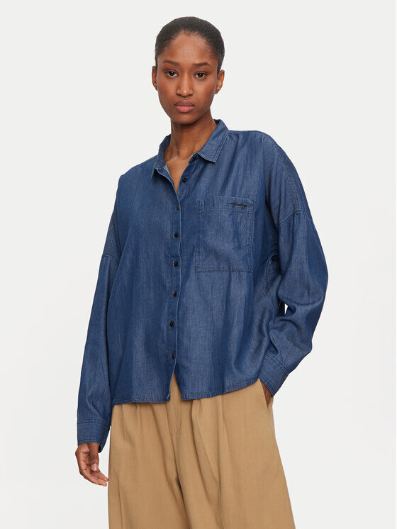 Джинсовая рубашка оверсайз Mustang, синий 
Джинсовая рубашка оверсайз Mustang, синий