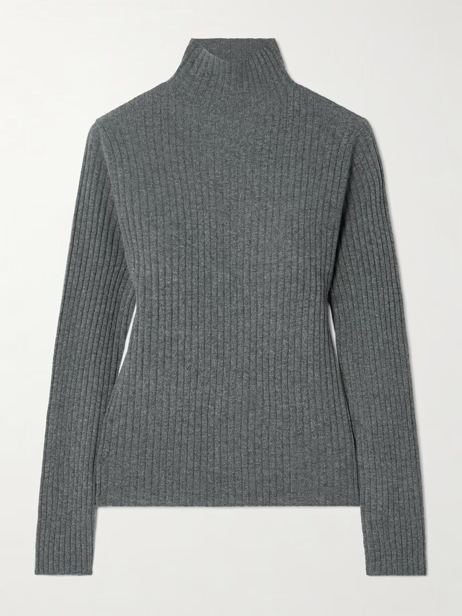 Кашемировый свитер Ariana в рубчик с высоким воротником Arch4, серый
Кашемировый свитер Ariana в рубчик с высоким воротником Arch4, серый