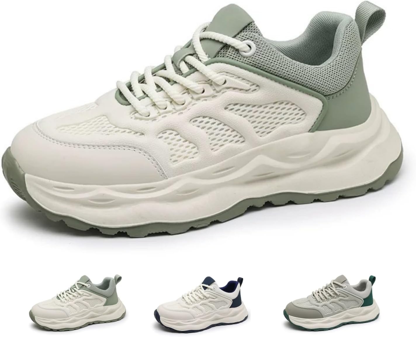 Кроссовки MACEFIL стильные повседневные массивные для мужчин и женщин, классическая мода, дышащие, легкие спортивные обувь для ходьбы, белый/зеленый
Кроссовки MACEFIL стильные повседневные массивные для мужчин и женщин, классическая мода, дышащие, легкие спортивные обувь для ходьбы, белый/зеленый