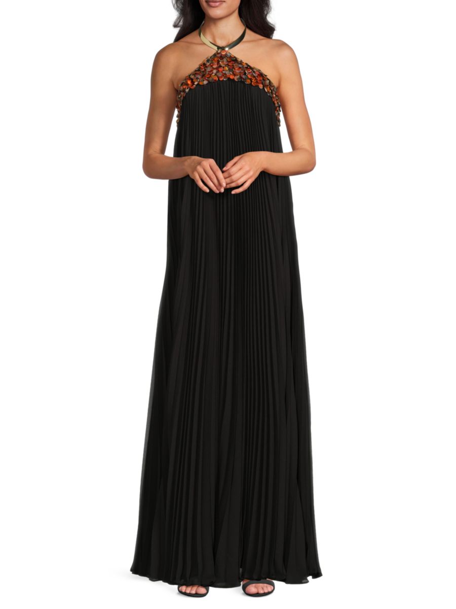 Платье Pythia с гармошкой и декоративными складками Halston, черный
Платье Pythia с гармошкой и декоративными складками Halston, черный