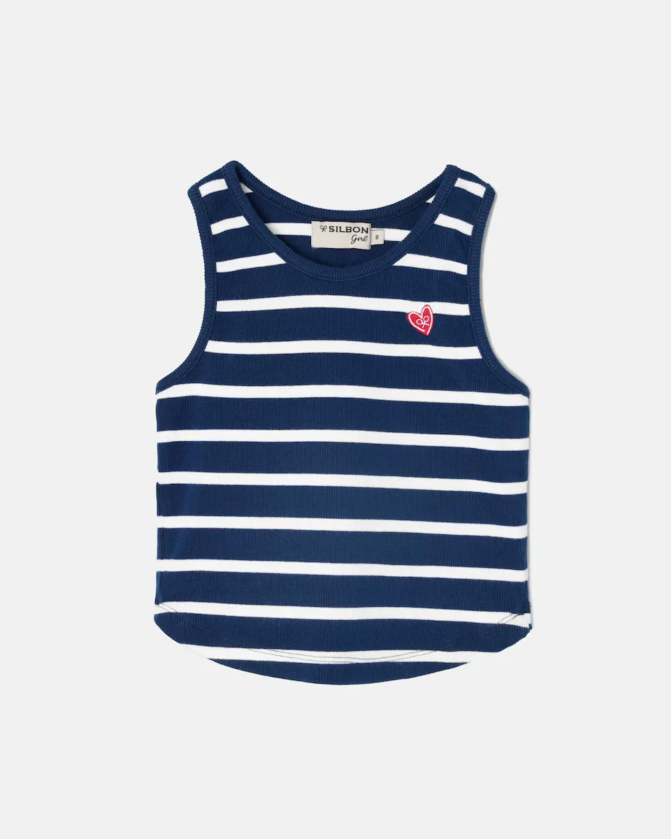 Детская полосатая майка без рукавов Silbon, темно-синий
Детская полосатая майка без рукавов Silbon, темно-синий