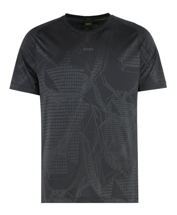 Футболка из технологичной ткани с ребристым воротником. Hugo, черный
Футболка из технологичной ткани с ребристым воротником. Hugo, черный