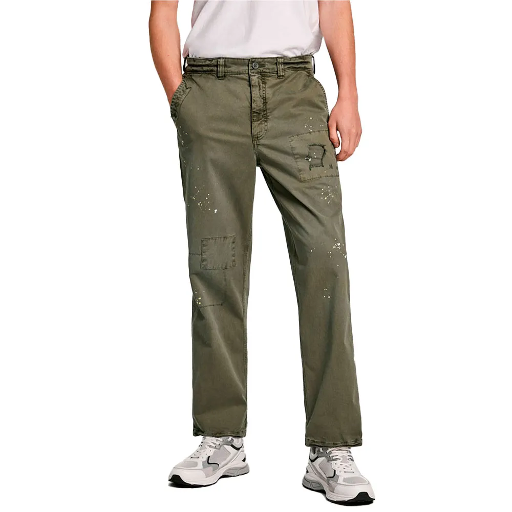 Брюки Pepe Jeans Relaxed Distressed, зеленый 
Брюки Pepe Jeans Relaxed Distressed, зеленый