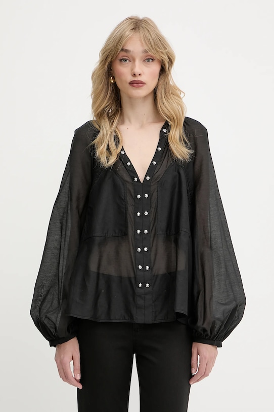 Блузка с добавлением шелка Pinko, черный 
Блузка с добавлением шелка Pinko, черный