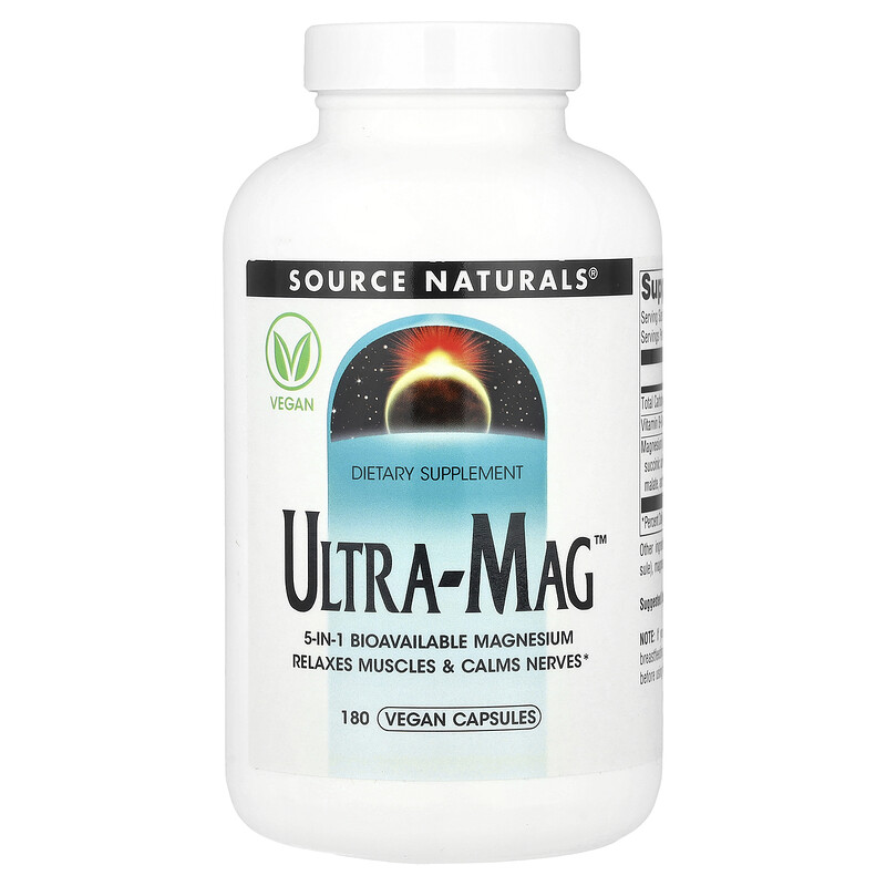 Source Naturals, Ultra-Mag , 180 веганских капсул 
Source Naturals, Ultra-Mag , 180 веганских капсул