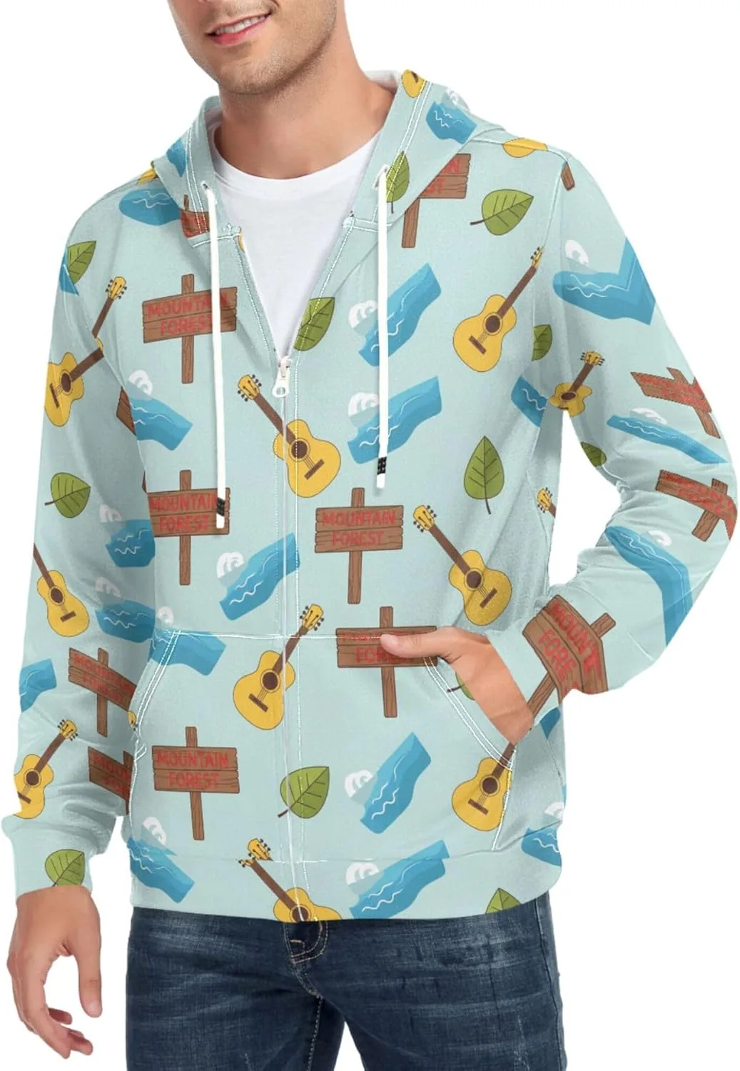 Мужская толстовка с полной застежкой-молнией Mountain Forest Guitar Leaf с карманом CUPADA
Мужская толстовка с полной застежкой-молнией Mountain Forest Guitar Leaf с карманом CUPADA