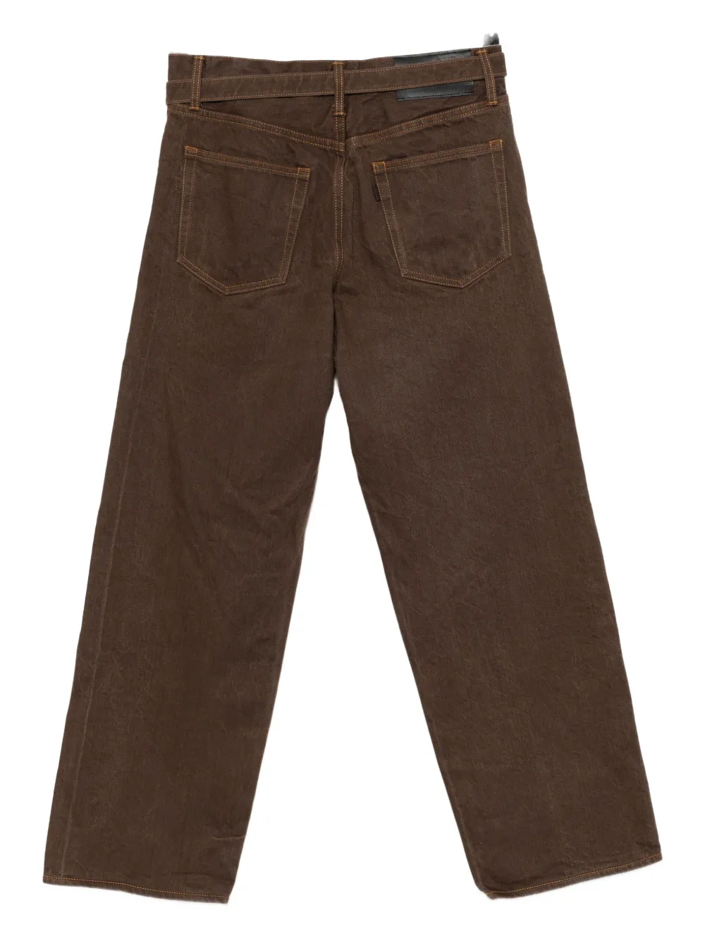 Прямые джинсы с поясом SACAI, коричневый 
Прямые джинсы с поясом SACAI, коричневый