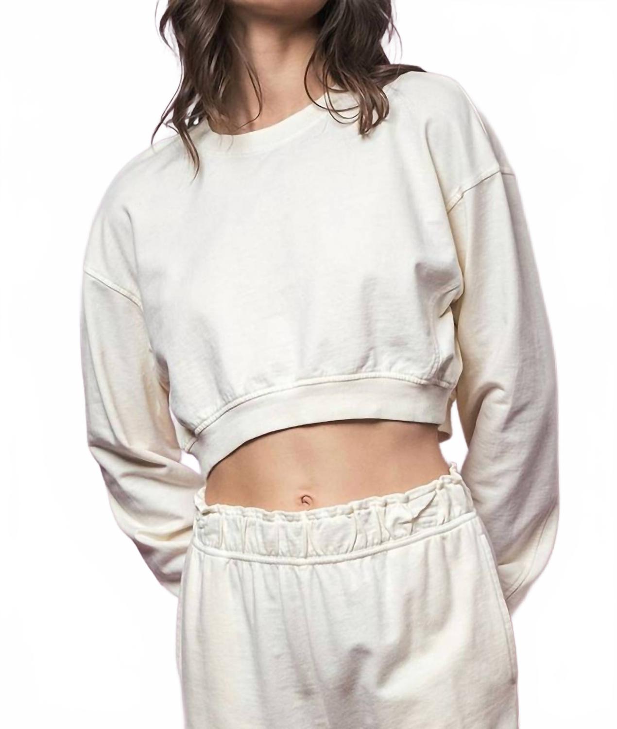 Кремовый укороченный худи с воротником стоечкой в технике минеральной мойки Urban Daizy
Кремовый укороченный худи с воротником стоечкой в технике минеральной мойки Urban Daizy