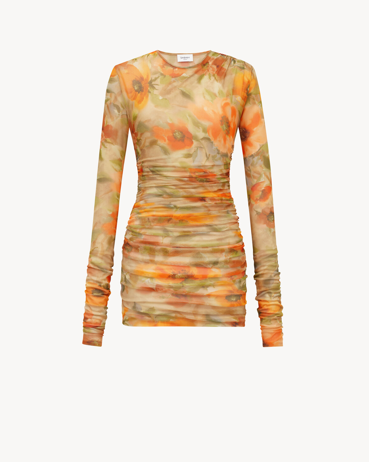 Драпированное мини-платье из тюлевого трикотажа с цветочным узором Saint Laurent, зеленый
Драпированное мини-платье из тюлевого трикотажа с цветочным узором Saint Laurent, зеленый