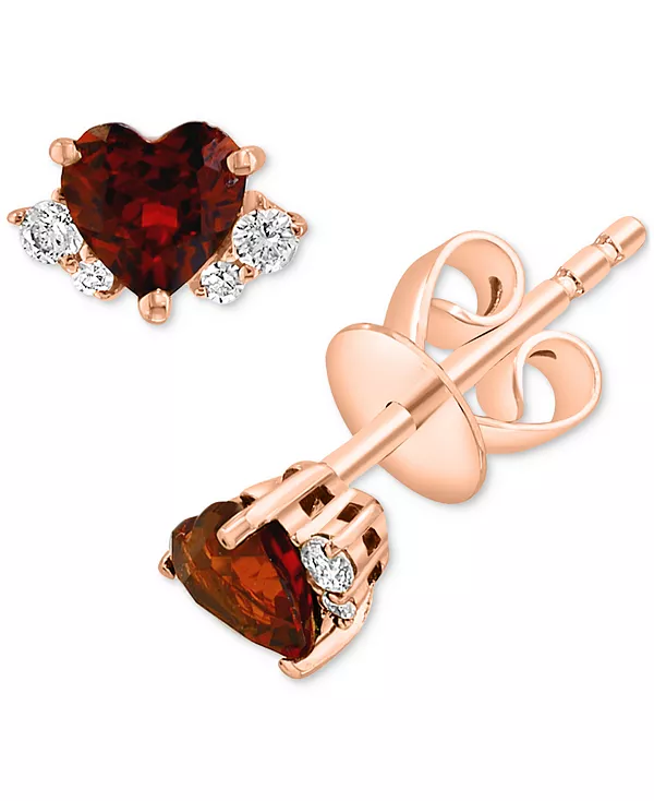 Серьги-Гвоздики в форме сердца с гранатом (3/4 карата) и бриллиантом (1/10 карата) из 14-каратного розового золота Lali Jewels, garnet
Серьги-Гвоздики в форме сердца с гранатом (3/4 карата) и бриллиантом (1/10 карата) из 14-каратного розового золота Lali Jewels, garnet