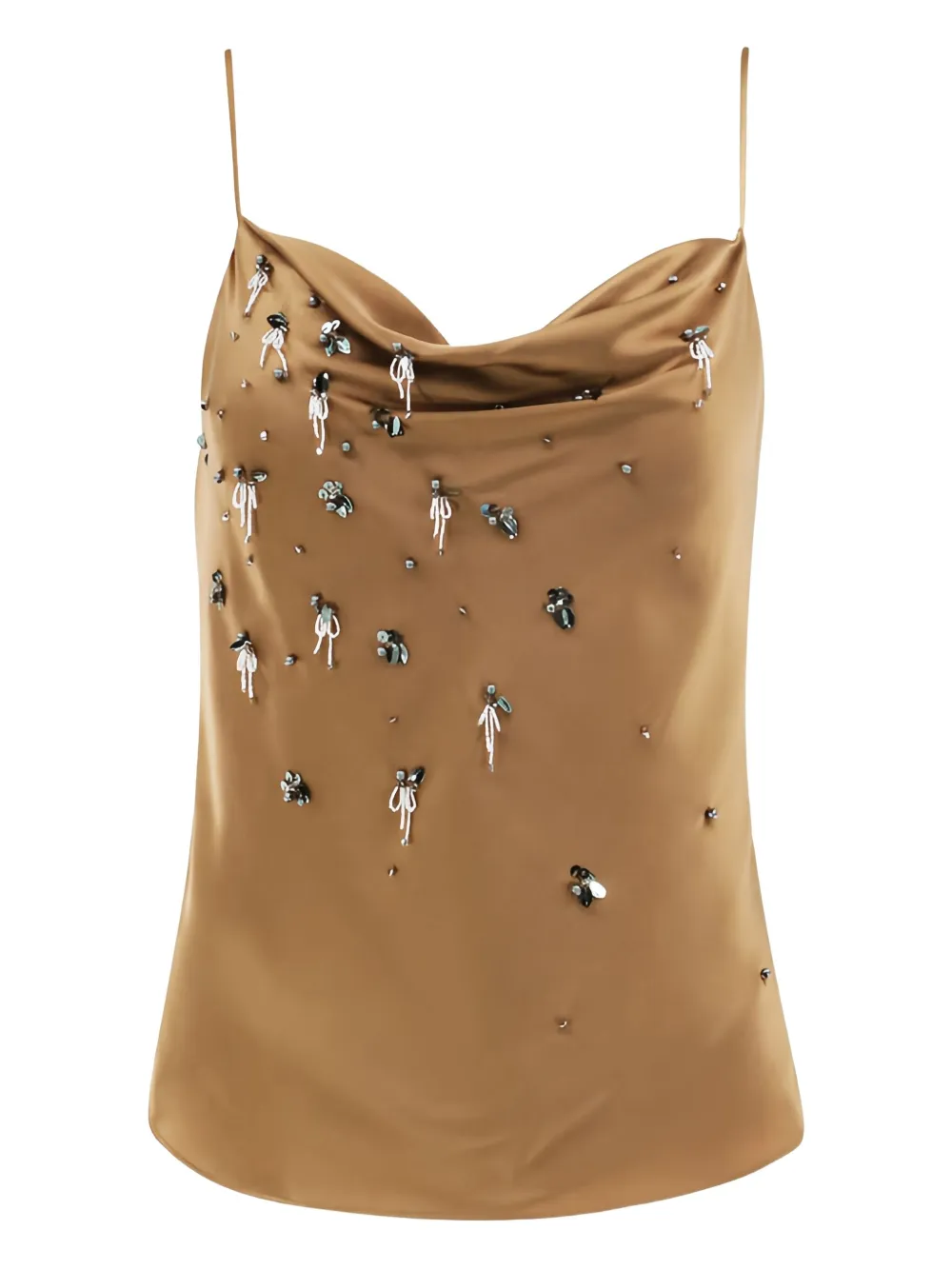 Топ с воротником-хомутиком, украшенный бисером Cinq A Sept, коричневый
Топ с воротником-хомутиком, украшенный бисером Cinq A Sept, коричневый