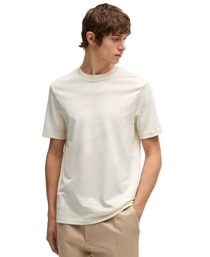 Мужская двухцветная футболка Jacquard Hugo Boss, белый
Мужская двухцветная футболка Jacquard Hugo Boss, белый