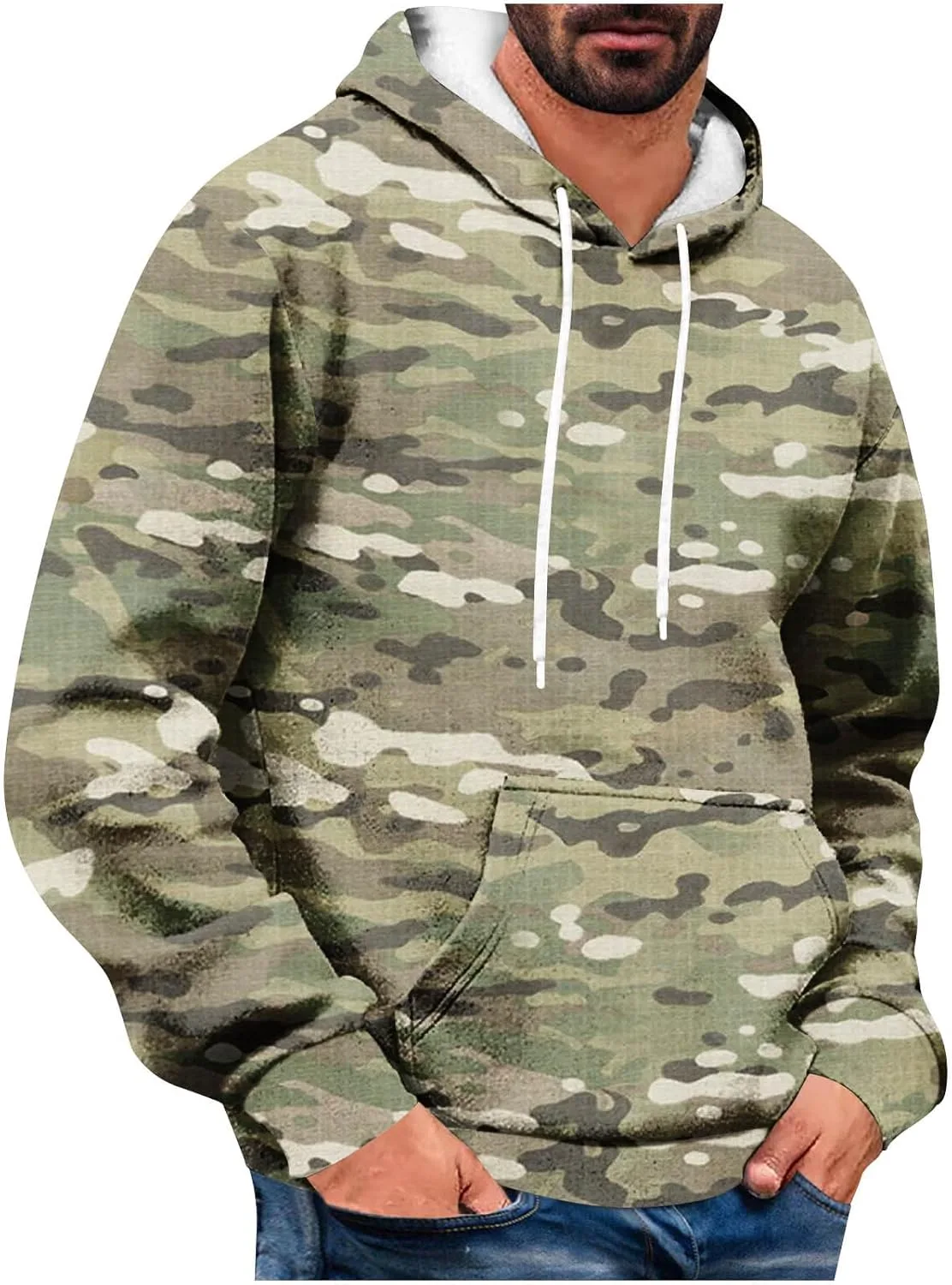 Мужская камуфляжная толстовка с капюшоном на молнии, с карманом
Мужская камуфляжная толстовка с капюшоном на молнии, с карманом