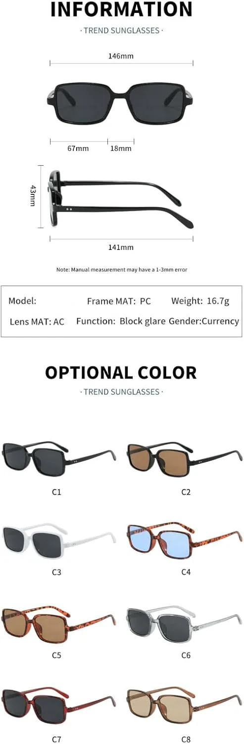 Солнцезащитные очки Willochra Square для женщин и мужчин, модные, роскошные, узкие, прямоугольные, винтажные, для путешествий, с защитой от УФ-излучения UV400, C2
Солнцезащитные очки Willochra Square для женщин и мужчин, модные, роскошные, узкие, прямоугольные, винтажные, для путешествий, с защитой от УФ-излучения UV400, C2