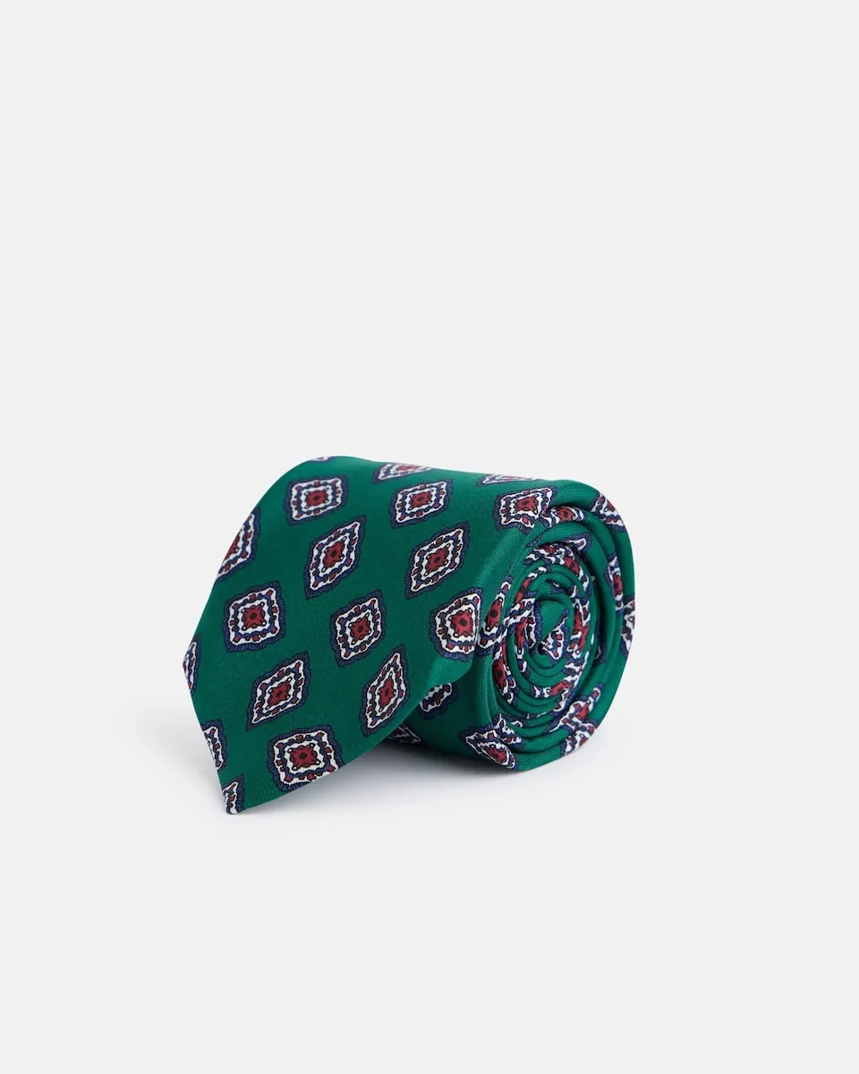 Галстук из шелка с медальонным принтом Silbon, зеленый
Галстук из шелка с медальонным принтом Silbon, зеленый