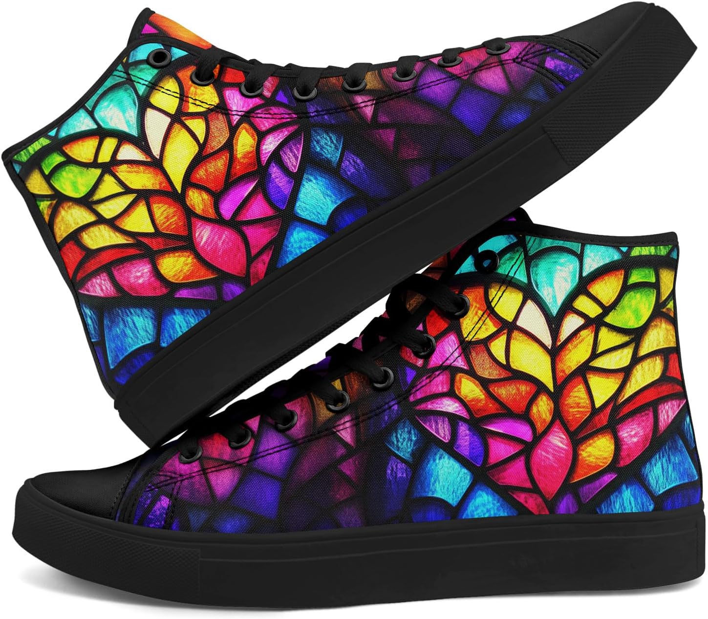 Высокие кеды на шнуровке AWSOLE с принтом из витражного стекла для женщин и мужчин, разноцветные легкие модные повседневные обувные для прогулок
Высокие кеды на шнуровке AWSOLE с принтом из витражного стекла для женщин и мужчин, разноцветные легкие модные повседневные обувные для прогулок