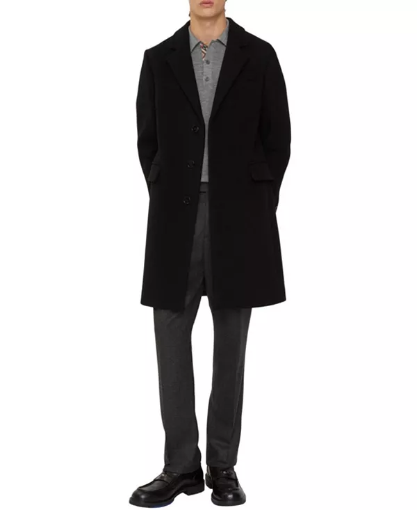 Шерстяное пальто классического кроя Burberry, черный
Шерстяное пальто классического кроя Burberry, черный
